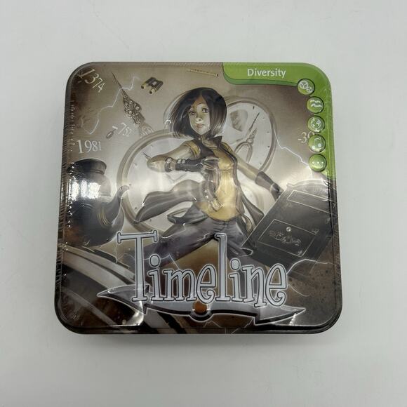 New Sealed! Asmodee Timeline Game Diversity 110 Card Set In Tin. 2-8 Players - Picture 1 of 3